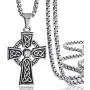 Elfasio Celtic Cross Necklace for Men Cubic Zirconia Stainless Steel Pendant Necklaces Chain 18inch-30inch Elfasio Celtic Cross Necklace for Men Cubic Zirconia Stainless Steel Pendant Necklaces Chain 18inch-30inch
