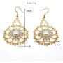 Geometric Flower Dangle Earrings Disc Pearl Crystal Statement Drop Earrings Trendy Personality Simple Earring Party Shining Gift for Women Girls Elegant Jewelry