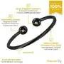 MagnetRX® Magnetic Therapy Bracelet Cuff - Twisted Cable Stainless Steel Bangle Magnetic Bracelets for Pain Relief, Balance & Energy - Elegant Golf Bracelet for Men & Women (Black | Medium)