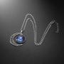 Lcbulu Galaxy Crescent Moon Pendant Necklaces Jewelry for Women Teen Girls 18