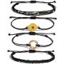 FANCY SHINY Sunflower String Bracelet Handmade Braided Rope Charms Boho Surfer Bracelet for Teen Girls Women