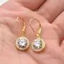 EVER FAITH Womens 925 Sterling Silver Elegant Round CZ Prong Setting Dangle Earrings
