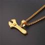 U7 Cool Vintage Sword Design Cross Pendant Necklace for Men - with 22 Inches Chain Stainless Steel Or 18K Gold Plated Jewelry