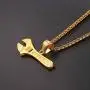 U7 Cool Vintage Sword Design Cross Pendant Necklace for Men - with 22 Inches Chain Stainless Steel Or 18K Gold Plated Jewelry