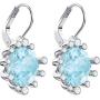 Swarovski Crystal Olive Aqua Blue Crystal Earrings
