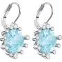 Swarovski Crystal Olive Aqua Blue Crystal Earrings