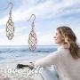 LUHE Celtic Earrings Sterling Silver Oxidized Good Luck Irish Vintage Celtic Knot Dangle Dangling Earrings Jewelry Dangles Gifts for Women Girls