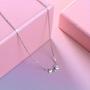 S925 Sterling Silver Jewelry Tiny Delicate Sideways Double Forever Love Heart Choker Necklace, 16+2''