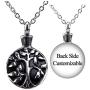 Fanery Sue Personalized Custom Tree of Life Cremation Urn Necklace for Ashes Memorial Stainless Steel Pendant