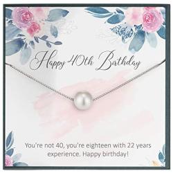 40 Birthday Gifts for Wife 40th Birthday Gifts for Women 40 Birthday Gifts for 40th Birthday Necklace for Mom 40 Birthday Swarovski Crystal Pearl Necklace