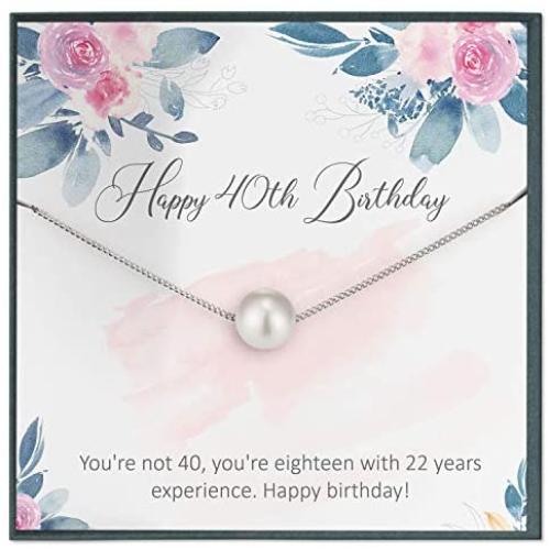 40 Birthday Gifts for Wife 40th Birthday Gifts for Women 40 Birthday Gifts for 40th Birthday Necklace for Mom 40 Birthday Swarovski Crystal Pearl Necklace