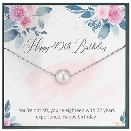 40 Birthday Gifts for Wife 40th Birthday Gifts for Women 40 Birthday Gifts for 40th Birthday Necklace for Mom 40 Birthday Swarovski Crystal Pearl Necklace