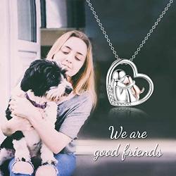 YFN Sterling Silver Keepsake Dog Pendant Necklace Dog Lover Memorial Gifts for Women