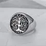 IFUAQZ Mens Stainless Steel Vintage Gold Plated Tree of Life Ring Signet Biker Band Round Top IFUAQZ Mens Stainless Steel Vintage Gold Plated Tree of Life Ring Signet Biker Band Round Top