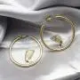 RechicGu Ancient Egyptian Queen Nefertiti Hoop Ear Studs Earrings Revival Cleopatra Amulet Halloween Goth Punk Rock