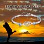 AOBOCO 925 Sterling Silver Infinity Endless Love Bracelet - I Love You Forever Series Adjustable 6-8 in Bracelet with Crystals from Austria Jewelry Gift for Women Girls