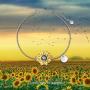 LONAGO 925 Sterling Silver Sunflower Bracelet Daisy Flower Jewelry You are My Sunshine Link Chain Gift for Women Mom