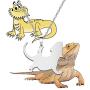 BEKECH Bearded Dragons Necklace Lizard Gift Gecko Lizard Charm Pendant Necklace Animal Lizard Jewelry Gift for Bearded Dragon Mom Pet Lizard Lover Reptile Gift