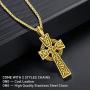 EVBEA Celtic Cross Necklace for Men Viking Irish Knot Serenity Prayer Pendant Crucifix Mens Jewelry with Stainless Steel Curb Chain