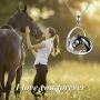 YFN Horse Pendant Necklace Jewelry 925 Sterling Silver Girls Embrace Horse Gift for Women Girls (A Horse with Girl Necklace)