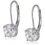 Platinum-Plated Sterling Silver Swarovski Zirconia Leverback Earrings Platinum-Plated Sterling Silver Swarovski Zirconia Leverback Earrings