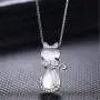 Cute Pink Cat Pendant Necklace, Platinum Plated, Animal Cat Jewelry Gifts for for Teen Girls ZY062 Cute Pink Cat Pendant Necklace, Platinum Plated, Animal Cat Jewelry Gifts for for Teen Girls ZY062