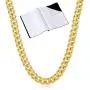 The Bling Factory 4mm-14mm 14k Yellow Gold Plated Flat Cuban Link Curb Chain Necklace The Bling Factory 4mm-14mm 14k Yellow Gold Plated Flat Cuban Link Curb Chain Necklace