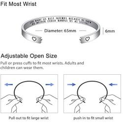 Bracelets for Women Personalized Gifts - Engraved Quote Inspirational Bracelet Birthday Christmas Funny Gifts for Best Friend, Daughter, Son, Sister, Niece, Mom, Coworkers, Stainless Steel Jewelry