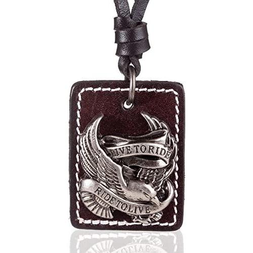 Coostuff Rock Hip hop Men Women Jewelry Fashion Eagle Pendant Genuine Leather Necklace Chokers Necklaces