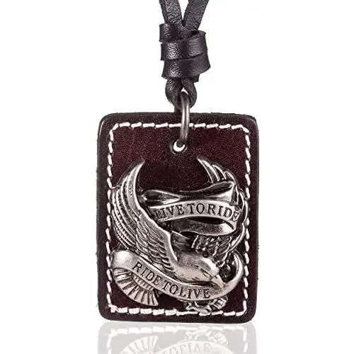 Coostuff Rock Hip hop Men Women Jewelry Fashion Eagle Pendant Genuine Leather Necklace Chokers Necklaces Coostuff Rock Hip hop Men Women Jewelry Fashion Eagle Pendant Genuine Leather Necklace Chokers Necklaces
