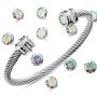 Cable Bracelets for Women,Designer Inspired Jewelry,Color rhinestone Cuff Bracelet，Elegant and Beautiful Birthday Gifts for Lady