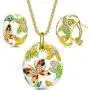 QIANSE Mothers Day Jewelry Set Gifts Spring of Versailles Gold Plated Handcrafted Enamel Butterfly Jewelry Set, Christmas Birthday Gifts for Her QIANSE Mothers Day Jewelry Set Gifts Spring of Versailles Gold Plated Handcrafted Enamel Butterfly Jewelry Set, Christmas Birthday Gifts for Her