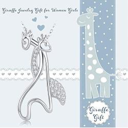 Giraffe Necklace 925 Sterling Silver Tree of Life Family Love Pendant Necklace Jewelry Birthday Gifts for Women Mother