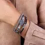 FANCY SHINY Leather Wrap Bracelet Boho Cuff Bracelets Crystal Bead Bracelet with Magnetic Clasp Jewelry Gifts for Women Teen Girls
