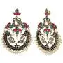 Efulgenz Boho Vintage Antique Gypsy Tribal Crystal Kundan Indian Oxidized Silver Chandbali Dangle Earrings Jewelry Efulgenz Boho Vintage Antique Gypsy Tribal Crystal Kundan Indian Oxidized Silver Chandbali Dangle Earrings Jewelry