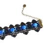 Punk Rock Wedding Party Handmade Black Lace Choker, AILUOR Gothic Retro Lolita Beads Chain Vampire Pendant Necklace for Women Halloween