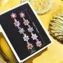 DAMLENG Chic Hypoallergenic Colorful Crystal Long Tassel Flower Stud Earrings Boho Floral Dangle Earrings for Women Girls DAMLENG Chic Hypoallergenic Colorful Crystal Long Tassel Flower Stud Earrings Boho Floral Dangle Earrings for Women Girls