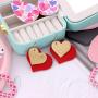 GYSONG Valentine Earrings for Women Lightweight Faux Leather Earrings Valentines Day Gifts Fashion Romantic Soft Love Heart Pendant Girls Jewelry Cute Pattern Decoration 16 Pairs