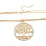 Ouran Long Chain Necklace for Women,Celtic Tree of Life Pendant Necklace Gold and Silver Necklace CZ Crystal