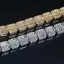 JINAO 10MM 18k Gold Plated Iced Out Jumbo Square Sparkling Baguette Cubic Zirconia Tennis Link Chains for Men JINAO 10MM 18k Gold Plated Iced Out Jumbo Square Sparkling Baguette Cubic Zirconia Tennis Link Chains for Men