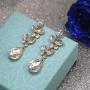 Scarlvambo Party Dangle Earrings Teardrop Womens Austrian Crystal Pierced