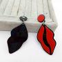 80s Acrylic Red Lip Neon Earrings for Women, Fashion Acrylic Red Lips Dangle Earring Jewelry