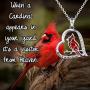 MANBU Sterling Silver Cardinal Necklace for Women - Red Bird Heart Pendant Always in My Heart Memorial Jewelry Gift for Loss of The Loved One