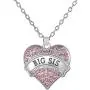 Set of 3 Big Sis, Middle Sis, Little Sis Colorful Valentine Heart Matching Necklace Jewelry Gift Set - Sister Necklaces for 3