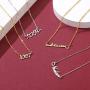 FaithHeart Custom Name Necklace Women Girls Stainless Steel 18K Gold Plated Personalized Names Jewelry Customized Choker Pendant Charms with 18 Inch