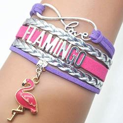 HCChanshi Flamingo Bracelet Jewelry Infinity Love Cute Flamingo Gifts Flamingo Jewelry Bracelet Gifts for Women, Girls, Men, Boys, Flamingo Party Supplies
