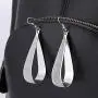 Fashion Womens Silver Crystal Scrub Water Drop Dangle Earrings Party Jewelry Gift