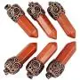 Nupuyai Crystal Point Wand Healing Stone Pendant Necklace for Unisex, Copper Wrapped Stone Pendant with Chain 22.8''