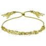 Hoops & Loops Sterling Silver Flat Fashion-Link Chain Layered Tassel Adjustable Bolo Bracelet