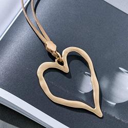 Gold Trandy long necklace with Love Heart pendant choker chunky necklaces for women fashion jewelry